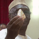 Sierra Leone’s Minister of Mines and Mineral Resources Alhaji Minkailu Mansaray holds the diamond during a meeting with delegates of Kono district, where the gem was found. (Image: AP)